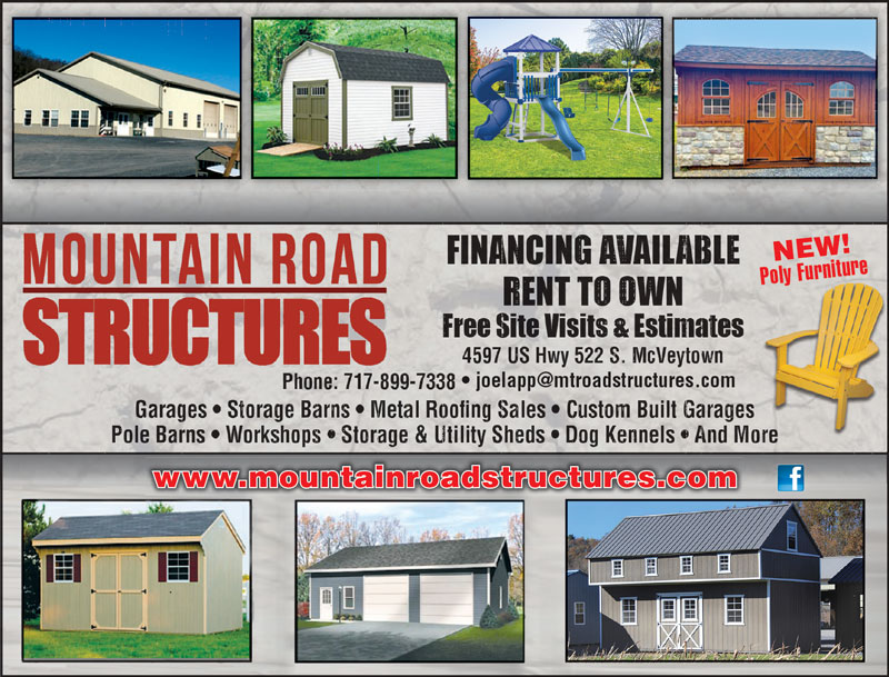 Mountain Road Structures <center>Mountain Road Structures | <b><a href="https://www.mountainroadstructures.com" target="_blank" rel="noopener noreferrer">CLICK HERE to view the website</a></b></center>