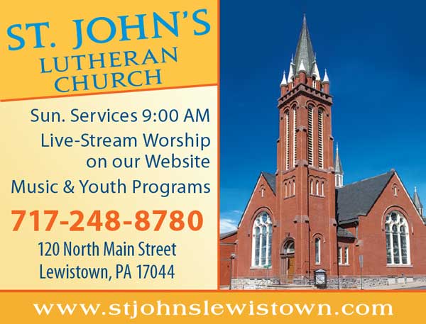 St. John's Lutheran Church <center>St. John's Lutheran Church | <b><a href="https://www.stjohnslewistown.com" target="_blank" rel="noopener noreferrer">CLICK HERE to view the website</a></b></center>